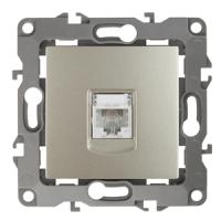 Розетка телефонная RJ11, IP20, Эра12, шампань12-3105-04