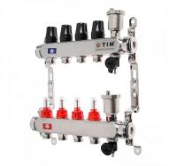 Коллектор группа НЕРЖ СТ 1 х 4 вых с расходомер+конц эл-ты (квадрат) TIM