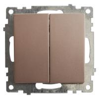 Выключатель 2-кл. СП STEKKER Катрин мех. 250В 10А шампань GLS10-7104-02