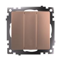 Выключатель 3-кл. СП STEKKER Катрин мех. 250В 10А шампань GLS10-7108-02