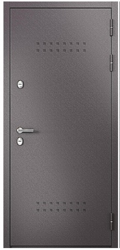 Дверь входная метал.  МАСТИНО TERMO STANDART  MP 880 2050 R (Букле шокR-5 МДФ Орех грецкий 10TD-1)