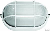 Светильник влагозащитный Camelion 1201S белый овал c решеткой 230V 100W