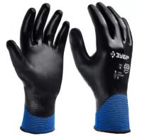 Перчатки с полным нитриловым обливом, маслобензостойкие, 15 класс ЗУБР МЕХАНИК+, XL Профессионал