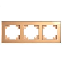 Рамка горизонтальная 3-м STEKKER Катрин, GFR00-7003-08, золото