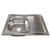 Мойка нерж. 60 80 (0,8) лев. вып 3 1 2 MIXLINE 18см с сифоном