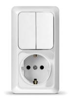 Блок комб. ОП верт (2кл. выкл + розетка с/з) TANGO