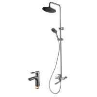 /Комплект умывальник + душевая система цвет графит ZEGOR