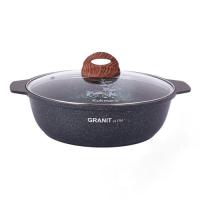 Кастрюля-жаровня 3л со стеклянной крышкой АП Granit ultra жгт31а (blue)