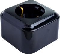 Розетка с з черный ОП 16А, 220В Пралеска(РА16-254Ч)