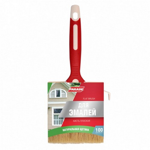 Кисть плоская натур. светл. щетина (100мм)   Parade