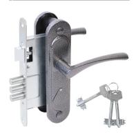 Замок врезной с ручкой Омега ЗВ9, серебро