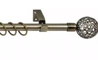 Карниз раздвижной LM DECOR  Ажур 16 19мм однорядный 1,6-3м Антик