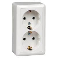 \Розетка 2-мест. откр. уст. с з/к RA 16-238-Б