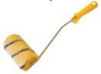 Валик полиакрил 100мм, бюгель 6мм, желтый с черной полосой