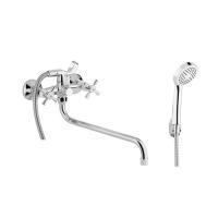 Смеситель для ванны AQUAKRATOS АК3554-8 1 2  м к шар. перекл гусак 287 мм Белый