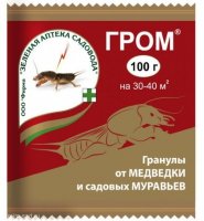 Средство от вредителей Гром 100гр от медведки (Зеленая аптека)
