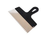 Шпатель зубчатый нерж. сталь 300мм зуб 8*8мм ( черная ручка) (20)/Декор