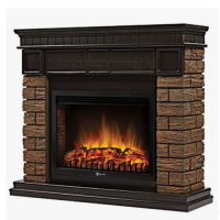 Портал Firelight Bricks Wood 25 камень коричневый, шпон темный дуб