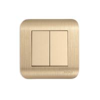 Выключатель LUXAR Deco с/у 2-кл. шампань с рифленой рамкой, 250В 10А (10.011.05)