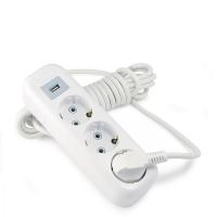 Сетевой удл-ль LUX У3-Е-USB-05 3 5м с з к 16А ,USB гнездо 5В-1,3А