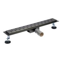 Душевой лоток гориз 7х60 см СУХОЙ решетка-нерж Вороненая СТАЛЬ TIM