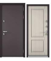 Дверь входная метал.  МАСТИНО TERMO STANDART  MP 880 2050 L (Букле шок МДФ бьянко ларче 10TD-1)