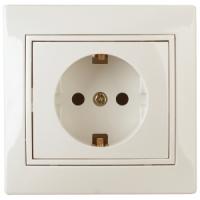 Розетка 2P+E Schuko, 16А-250В, IP20, СУ, Plano, сл.кость1-202-02