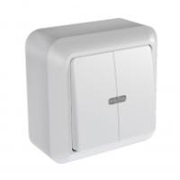 Выкл. 2кл. ОП  ОПТИМА  10А бел. с индик. (А510-387)