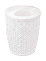 Подставка для зубных щеток "Вязаное плетение" (белый) М7120