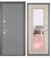 Дверь сталь.Бульдорс TRUST MASS-90 860 2000R( Букле графит , ПВХ Ясень ривьера айс ,зеркало -140)-