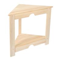 Столик угловой 70х50х60см с полкой, из лиственных пород,  Банные штучки