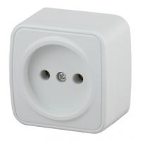 Розетка 1-м. ОУ INTRO Polo 2P, 16А-250В, IP20, белый 3-201-01