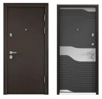 Дверь стальная  ТОРЭКС  PROFESSOR-4+ 02 PР 880 2050 правая (Букле коричнев,ПВХ Темный пепел,NEO-2)