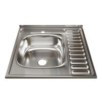 Мойка нерж. 60 60 (0,8) лев. вып. 3 1 2 MIXLINE 18 см с сифоном