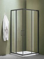 Душевое ограждение SANTREK AQUA Lea-CR-800-C-Matt Black 800*800*1850 Г-обр.стекло Прозр 5мм, профил