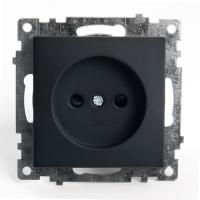 Розетка 1-м. СП STEKKER Катрин мех. 250В 10А б з с защитной шторкой черный GLS10-7109-05