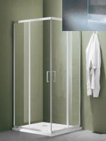 Душевое ограждение SANTREK AQUA Lea-CR-900-G-Chrome 900*900*1850 Г-обр. стекло Грейп 5мм