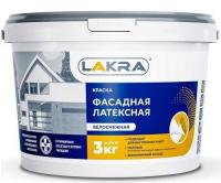 Краска латексная фасадная Белый 3 кг (Лакра)