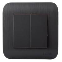 Выключатель LUXAR Deco с у 2-кл. венге с рифленой рамкой, 250В 10А (10.011.02)