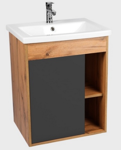 Тумба подвесная БОСТОН 60 графит 1 створка (под COMO60) VIANT