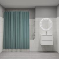 .Штора для ванной, 200х180 см, Полиэстер, зеленый, IDDIS, DW05P18i11
