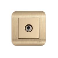 Розетка 1-м. СУ ТВ LUXAR Deco оконечная шампань с рифленой рамкой (10.040.05)