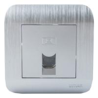 Розетка 1-м. СУ компьютерная LUXAR Deco RJ-45 серебро с рифленой рамкой (10.045.03)