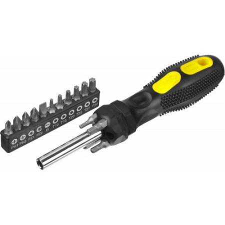 Отвертка-битодержатель в наборе с битами 25мм 15шт //STAYER