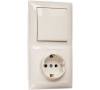 Блок СП комбинированный (1кл. выкл + розетка с з) СЕЛЕНА БКВР-411 Кунцево