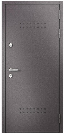 Дверь входная метал.  МАСТИНО TERMO STANDART  MP 880 2050 R (Букле шокR-5 МДФ Орех грецкий 10TD-1)
