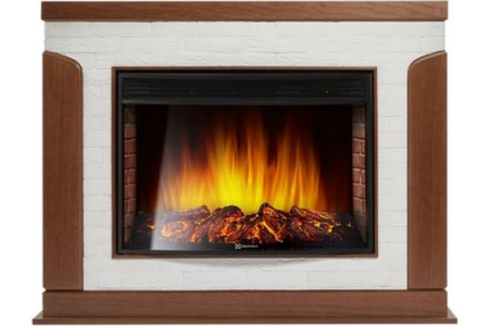 Портал Firelight Prestigio 30 камень белый, шпон дуб