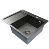 .Мойка настол.монтаж 60 50 (3,0) прав. вып 3 1 2 MIXLINE PRO 20см с сифоном (черный графит)
