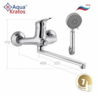 Смеситель для ванны AQUAKRATOS АК2752 картридж 35 мм с кнопкой RUS латунь 