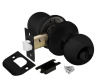 .Ручка защелка DK672 BL-BK (6072 BL-B) черный с фиксатором PUNTO